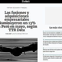 Las fusiones y adquisiciones empresariales disminuyeron un 13% en Per en mayo, segn TTR Data